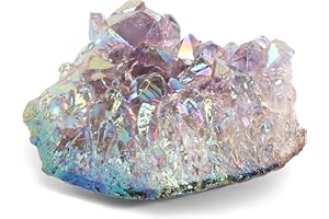 DELAESI Amethyst Druse Amethyst Stein Unregelmäßige Kristalle Druse Amethyst Kristalle Natürliche Kristalle Heilsteine für Deko ca.70g