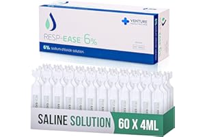Resp-Ease 6% Sterile Hypertonic Saline Solution for Inhalation via Nebuliser - Helps Clear Airways and Congestion from Lungs - 60 x 4ml Vials - Strong Nebuliser Saline Solution