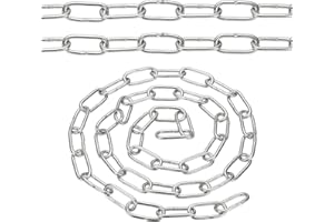 PATIKIL 3.3ft SUS304 Stainless Steel Chain, 3mm Metal Chain Link 1 Meter Small Light Duty for Home Outdoor Camping Hanging Pet Plant, Silver