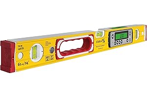 STABILA Niveau à bulle électronique TECH 196 DL - Niveau à bulle numérique étanche à l'eau et à la poussière selon IP 67-2 écrans numériques - Sans calibration - Avec sac - 61 cm
