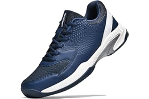 HaloTeam Chaussures de tennis pour homme - Antidérapantes - Légères et respirantes - Pour le badminton, le squash, le volley-ball - 38-46