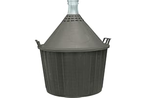 MCTIES Damigiana in un cesto di plastica per la produzione di vino domestico 5/10/15/20 o 25 l. Carboy., Vetro plastica, 5 l