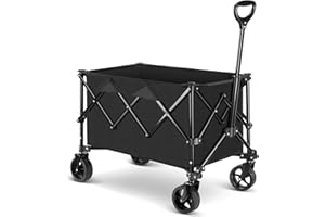 LEWANJA Carrello pieghevole da giardino, portatile, resistente, pieghevole, per sport, shopping, campeggio e sport all'aria aperta