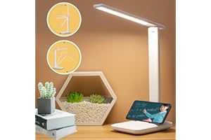 NIZIRIOO Lampada da scrivania a LED, dimmerabile, pieghevole, lampada da scrivania: 3 livelli di temperatura di colore, regolazione continua, controllo touch USB, lampada da comodino, lampada da tavolo a LED