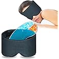KingPavonini Sleep Mask for Women Men with Cooling/Heated Gel Pad for Dry Puffy Eyes, 100% Handmade Cotton Weighted Eye Mask for Sleeping, Light Blocking Blindfold Sleeping Mask for Home/Flight/Office