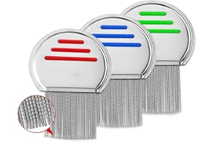JOYVOX 3-Pack Stainless Steel Lice Combs - Effective Nit and Dandruff Removal Tool for Kids and Adults