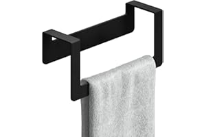 WEISSENSTEIN Porta asciugamani nero adesivo 22 cm | Portasciugamano bidet da parete acciaio inox bagno