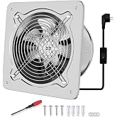 FanGoFast Exhaust Fan 150 mm Bathroom Fan 525m&sup3;/h Silent with Return Fin Powerful Metal Wall Fan with EU Plug for Kitchen Gar