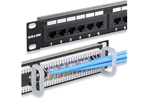 iwillink 24-Port Cat6 Patch Panel, 10Gbps RJ45 Keystone Network Panel for Rackmount or Wall Mount, Ideal for Gigabit Ethernet Connections