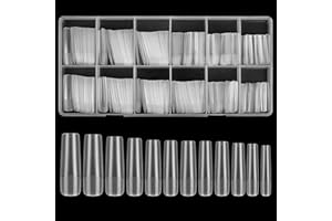 KOXXIAMOQ Zestaw 240 tipsów do paznokci żelowych, akrylowe, sztuczne tipsy, matowe, pełne pokrycie, końcówki do paznokci, bez śladów, do baleriny i paznokci, 12 rozmiarów