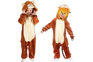 BITOWO Löwenkostüm Kinder Overall 86 92 98 104 110 116 122 Löwe Kostüm Kinder Jungen Mädchen mit Masken Kostüm Löwe Kind Karneval Faschingskostüme Löwen kostüm Kind Baby für Klein-Kinder