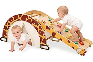 YULEYU 4-in-1 Arch Climbing Set with Slide for Toddler, Montessori Baby Indoor Climber with Ramp & Rocker, Jungle Gym Playground for Kids