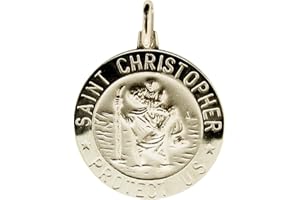 CHRISTOPHER JAMES OF LONDON 925 Sterling Silver Large Mens 24mm 3D St Christopher Medal Pendant With Optional Curb Chain In Gift Box (16" to 40")