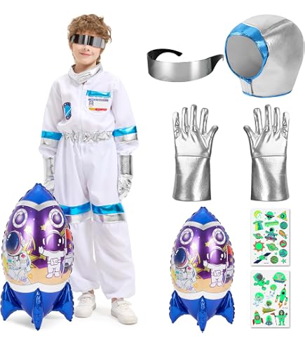 Amscan Costume Da Astronauta Per Bambini 4-6 Anni: Completo Bianco Per Carnevale E Giochi Di Ruolo