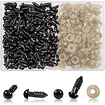 TOAOB 150 Stück Puppenaugen Sicherheitsaugen Kunststoff Bastel Augen Blau Set 8mm bis 24mm mit