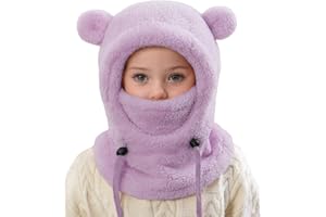 AIDIER Kinder Winter Thermo Fleece Sturmhaube 3-10 Jahre Warmen Winddichte Gesichtswärmerv Skihaube Halswärmer Jungen Mädchen Multifunktional Winter Warm Mütze und Schal Set für Outdoor Aktivitäten