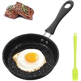 LIULINY 12cm Mini Small Induction Frying Pan, Small Mini Frying Pan | Nonstick Pans with Handle, Portable Omelet Pans with No