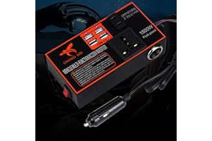 SUCCEASY 200W Car Power Inverter DC 12V/24V to 220V Converter with 4 USB Ports 2 AC Outlets Car Adapter, Car Charger Adapter, Car Vehicle Power Inverter