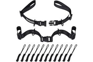 wisdompro 2 pezzi Cinghia Toracica per Zaino con 12 pezzi Chiusure Lampo Estensione, Cinghia Pettorale dello Zaino Antiscivolo Regolabile con Fibbia per Escursionismo e Jogging