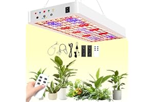 YAHAMOO BW3000 LED Grow Lamp, Plant Lamp, LED Full Spectrum with UV IR, Plant Lamps, Grow Lamp with 8/12/16H Timer + 2 Growing Modes for Greenhouse and Indoor Plants, Vegetables and Flower Growing