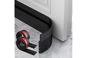 AOTUAO Paraspifferi Sottoporta, Paraspifferi Porta Blindata 200 X 5cm, Risparmiare Energia Paraspifferi Porta Ingresso, Paraspifferi Sottoporta Blindata Autoadesiva, Riduce il Rumore,anti-Freddo-Nero