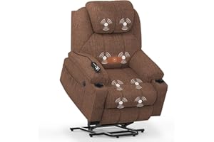 YONISEE Lift chairs recliners for elderly,Recliner Chair with Massage and Heat, Extended Footrest, Heavy Duty Motor Large Recliners for Living Room USB Port, Cup holders, 2 Side Pockets