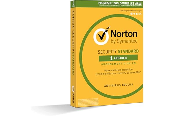 NortonLifeLock Security Standard 2018 - Antivirus 1 an pour PC, Mac ou appareil mobile, compatible avec Windows, Mac OS, Android ou iOS - 1 appareil - Envoi postal