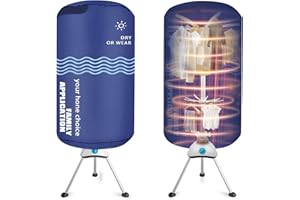 ConBlom Electric Clothes Dryer, 1000W Heated Clothes Airer Drying Pod, 12kg 2-layer Circulates Hot Air Airer Machine For Quick Drying