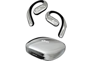 Oladance OWS Pro Open Ear Bluetooth Headphones with Multipoint Connection, Up to 58 Hours Playtime Air Conduction Headphones with Charging Case, Android&iPhone Compatible, Sound Silver