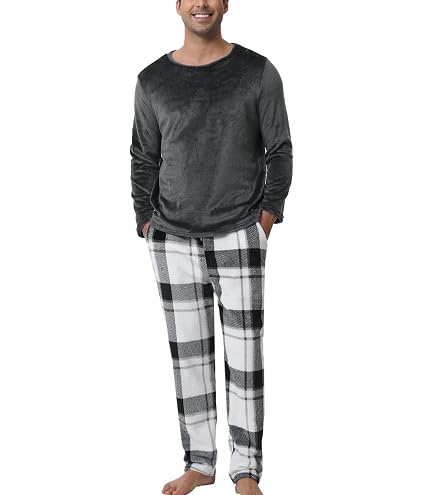 Tinetill Nachtwäsche Herren Schlafanzug Warm Fleec Produktbild-Vorschau 4