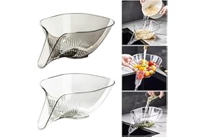 papasgix Drain Basket Kitchen Sink Strainer Multifunctional Drain Basket Bowl Vegetable Drainage Basket Funnel Large Capacity Vegetable Washing Basket Food Drainer for Pasta Fruit(2pcs Bunt)