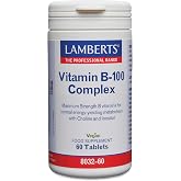 Lamberts Vitamin B-100 Complex | 60 Tablets | One Daily | Yeast Free | B12 as Methylcobalamin | With Choline and Inositol | G
