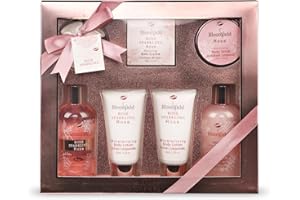 GLOSS ! GLOSS! | Cofanetto Regalo per Donna | Set Bagno 7 Pezzi | Profumo di Rosa | Cesto di Bellezza, Cura e Benessere | Idea Regalo Originale per Donna, Compleanno, Festa della Mamma|Regali di Natale