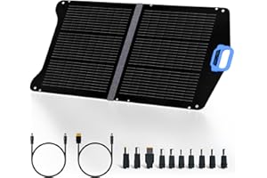 LPDISPLAY Foldable Solar Panel 75W, Only 8 Pounds with function handle, IP67 ETFE Coating Protected, 23.5% Conversion Rate, Solar Panel for Outdoor Camping Emergency