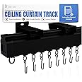 Jos & Haz Ceiling Curtain Track Set - 3ft-13ft / 4 Meter - Room Divider Mount System for Living Room, Bedroom, Drop Ceiling, Shower