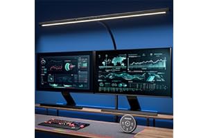 EYOCEAN Lampa biurkowa LED ze sterowaniem gestami i pilotem, 24 W, 80 cm, zaciskowa, ściemniana, światło dzienne, dla pracowników w biurze, czytających, architektów, krawców