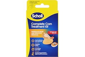 DR. SCHOLL'S Scholl Complete Corn Removal Treatment Kit, 1 Pack - Medicated Action with Salicylic Acid, Includes 6 Pads, 6 Medicated Discs, and 9 Cushions for Effective Corn Removal