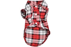 BODHI2000 ®, camicia a quadri per animali domestici, cappottino per cucciolo di cane, maglietta, abbigliamento