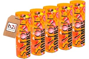 5 fuochi d'artificio H2i Bengalo fumo, vulcanico, per feste, colore fumo, arancione/Fuochi d'artificio per tutto l'anno Kat T1/F1