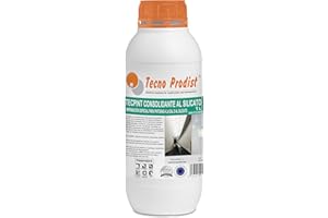 Tecno Prodist TECPINT CONSOLIDANTE AL SILICATO (1 Litro) Fijador de superficies construcción, imprimación especial pinturas a la cal o al silicato, compacta piedra, hormigón evitando su disgregación