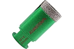 KURSTOL Punte Diamantate per Gres Porcellanato 30mm - Sega a Corona Brasata al Vuoto con Filetto M14 e Dente Fulmine - per Porcellana Piastrelle Ceramica Marmo Granito