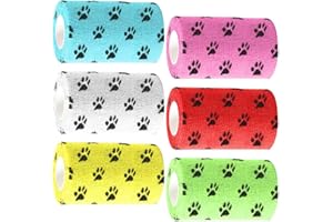 XUELIYUN 6 Roll 7.5cm Dog First Aid Kit Pet Vet Wrap Self Adhesive Bandage Self Adherent Cohesive Bandages Pets First Aid Elastic Bandage Dogs Elastic Bandage Wrap Tape for Dogs Vet Tape Elastic Multicoloured