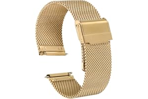 QUARKZMAN Bracelet de montre en maille en Acier inoxydable 316L Dégagement Rapide Réglable Bracelet de Montre en Métal pour Hommes Femmes
