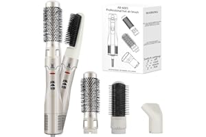 AXCEED Spazzola Rotante per Capelli - 2 Livelli di Temperatura e Flusso D'aria Spazzola Asciugacapelli,Spazzola Capelli Elettrica con 3 Accessori per Lo styling e Tecnologia, Funzione Anti-crespo