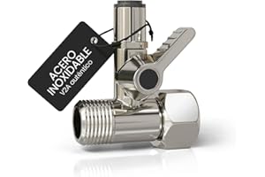 smardy Válvula de cierre de acero inoxidable 3/8x3/8x1/4" | Conector en T con push fitting para conectar 2 dispositivos | Adaptador de agua para frigorífico SBS, ósmosis inversa