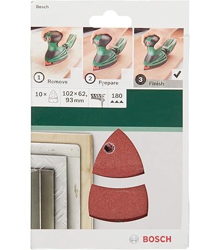 Carta Abrasiva Bosch 10 Fogli - Grana 60/120/180, Per Levigatrice Orbitale, 93x185 Mm, 8 Fori - Foto 5