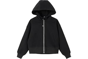 Rolanko Ragazze Felpa con Cappuccio con Cerniera, Cotone Giacca con Cappuccio a Maniche Lunghe Felpa con Tasche per Bambina