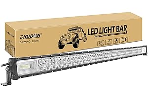 RIGIDON 52 Pollici 130cm 675W Magro Dritto Barra Led Fuoristrada, 12V 24V Tripla Fila Barra Luce Led, Luci di Lavoro Per Auto Camion SUV UTE ATV Barca 4x4 Veicoli Offroad, Impermeabile 6000K Bianca