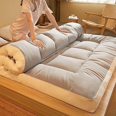 Dremdo Japanse matras, futon matras om te slapen, uit te rusten, kamperen, yoga en het is een opklapbed, oprolbaar matras dat in de kofferbak van de