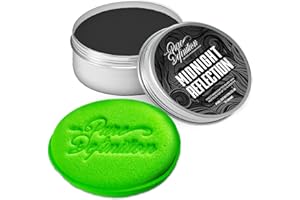 Black Car Wax Kit, Nano Technology Coating With Polymers, For Dark Paintwork Colours, Midnight Reflection Set - Pure Definition (75g + Pad)